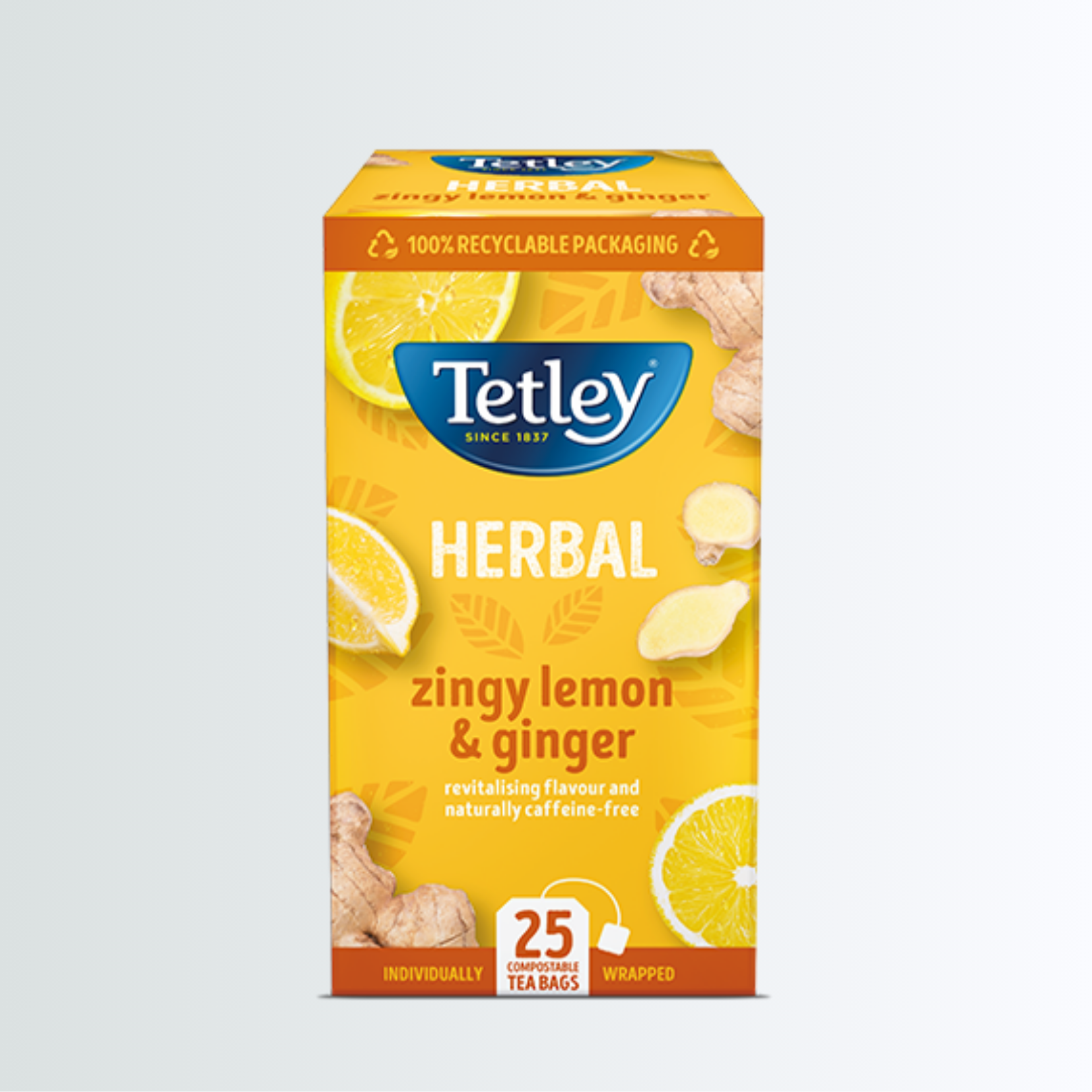 Tetley Lemon Ginger Herbal Tea 20ct