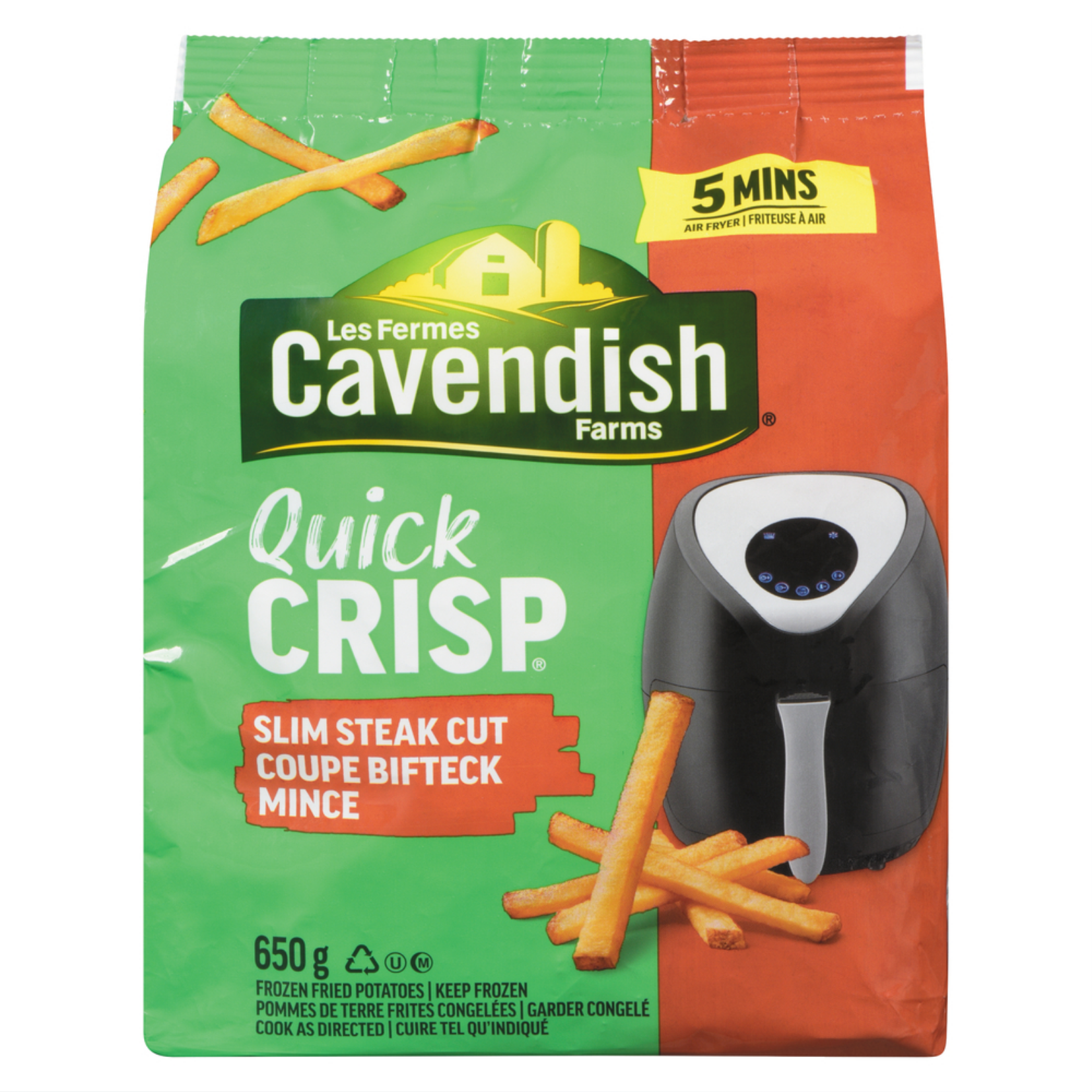 Cavendish Quick Crisp Slim Steak Fries 650g