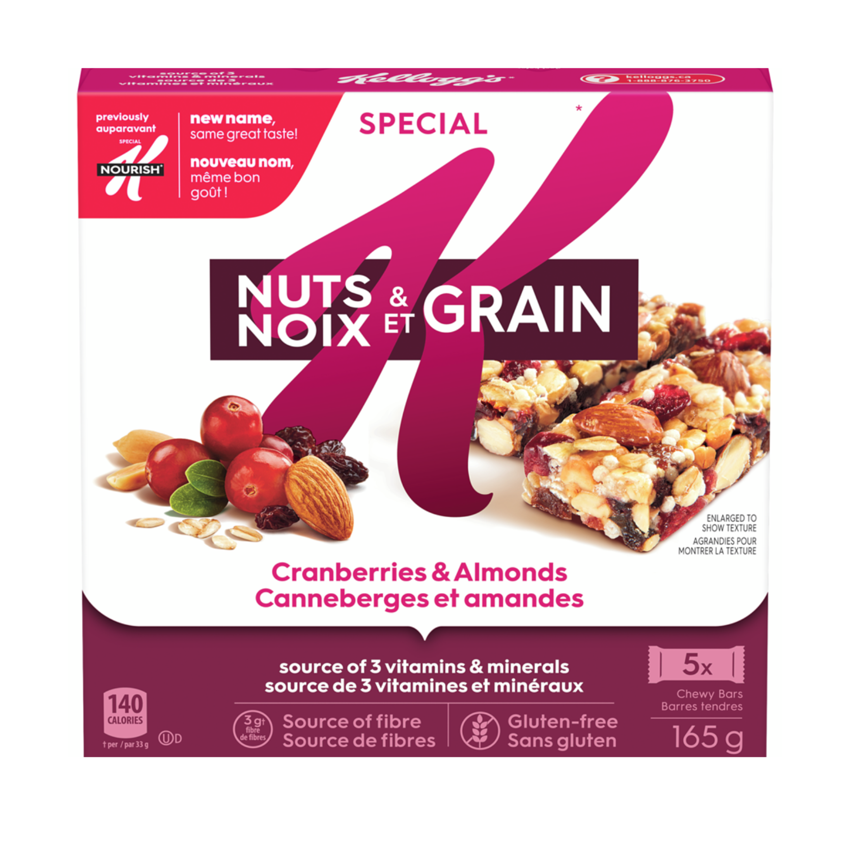 Special K Nuts & Grain Cranberries & Almonds Cereal Bars 165g