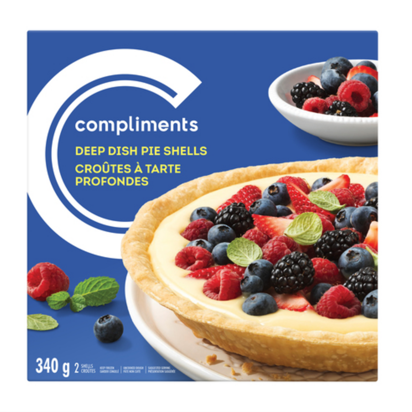 Compliments Deep Dish 9 Inch Pie Shells 340g