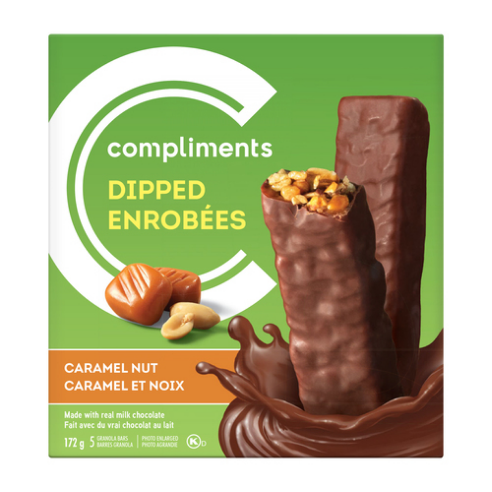 Compliments Caramel Nut Dipped Granola Bars 34g x 5