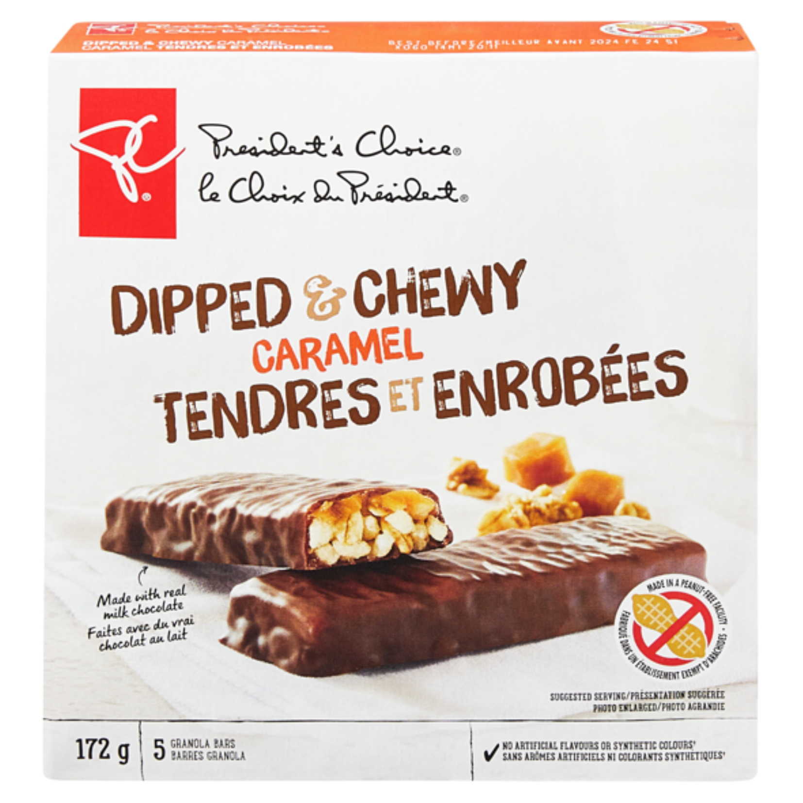 President's Choice Dipped & Chewy Caramel Granola Bars 34g x 5