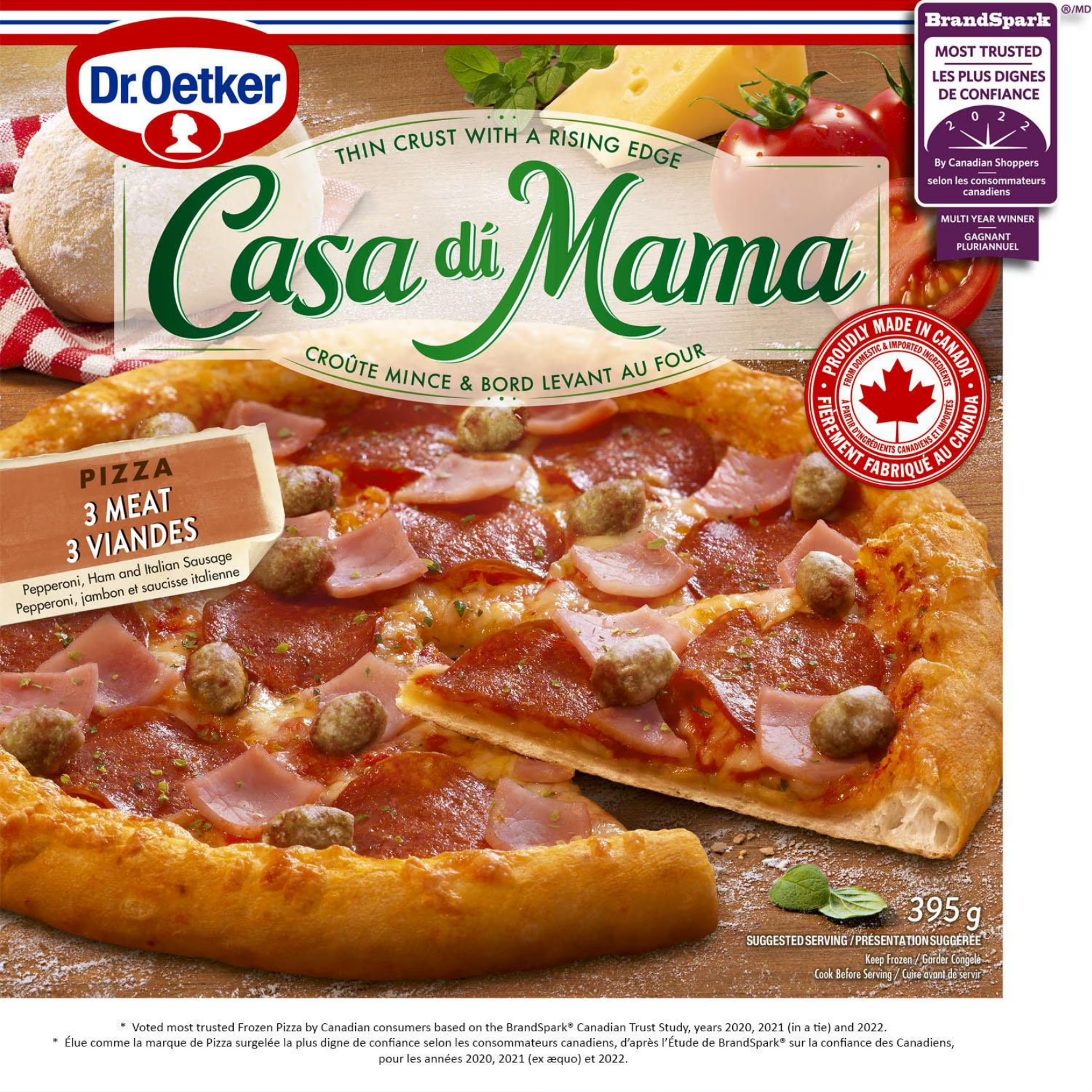 Dr. Oetker Casa Di Mama 3 Meat Pizza 395g