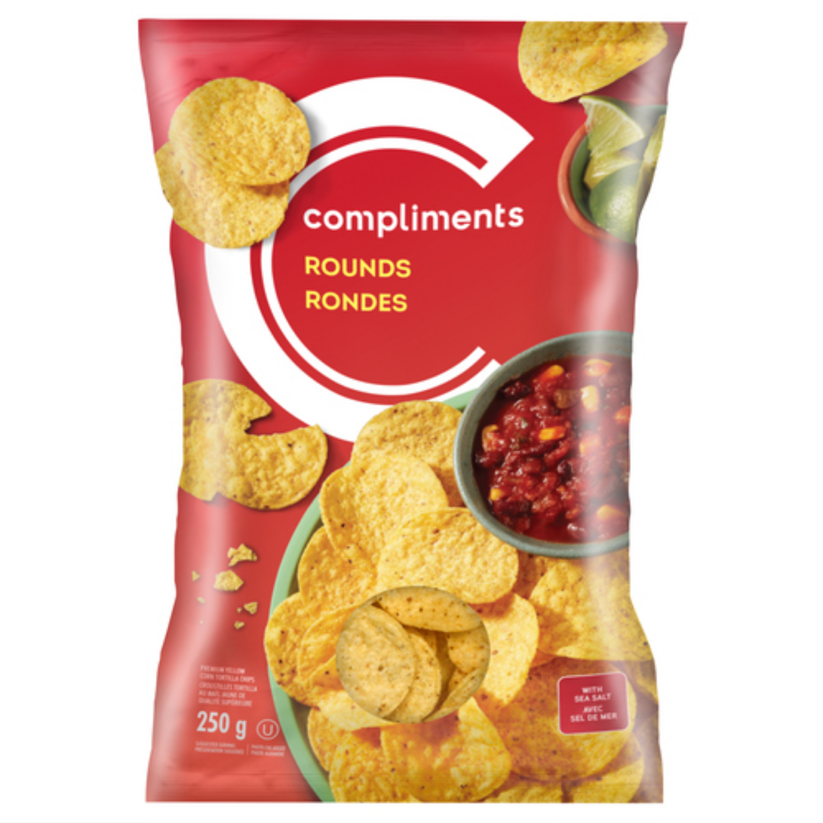 Compliments Yellow Corn Round Tortilla Chips 250g