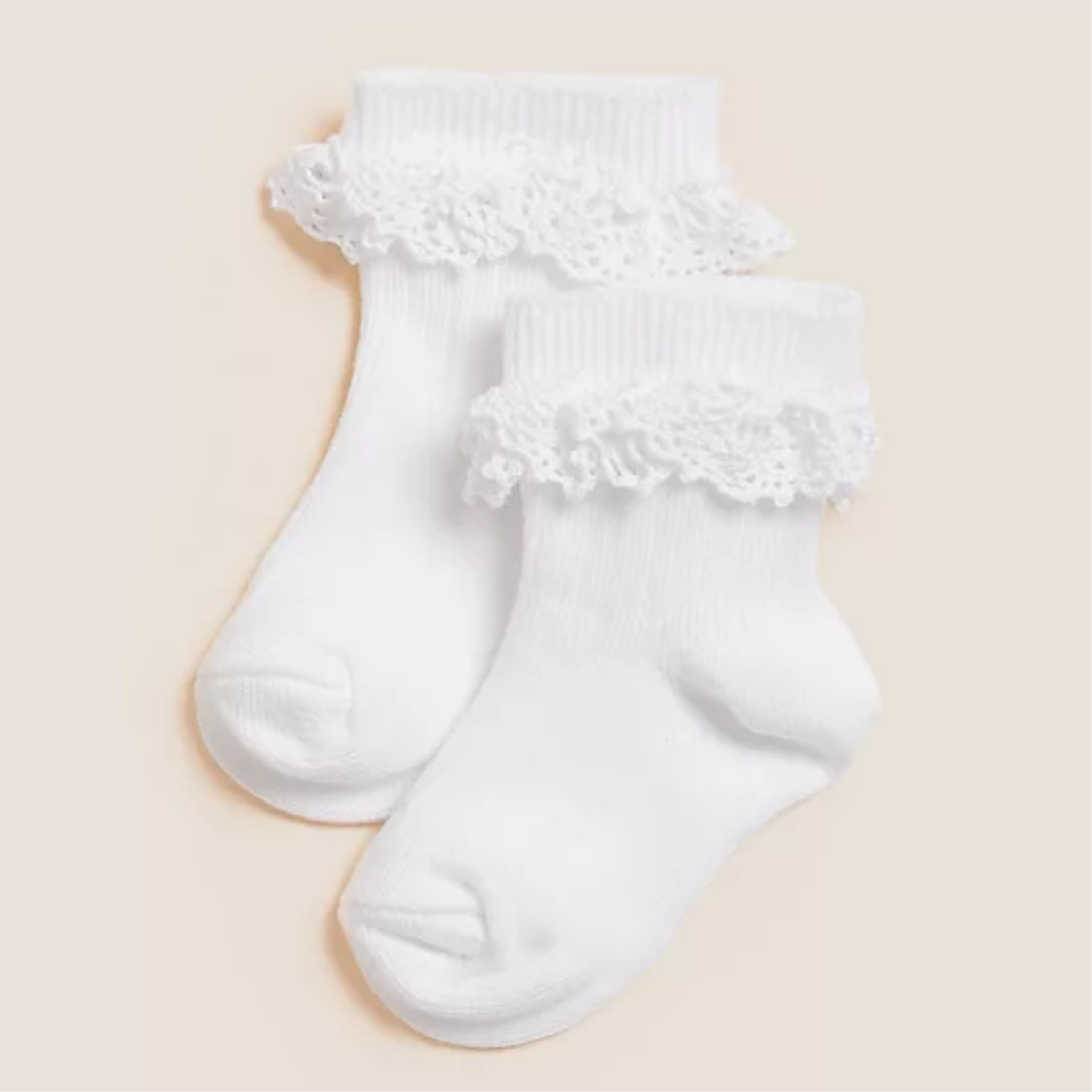 White Frill Baby Socks 12-18mths