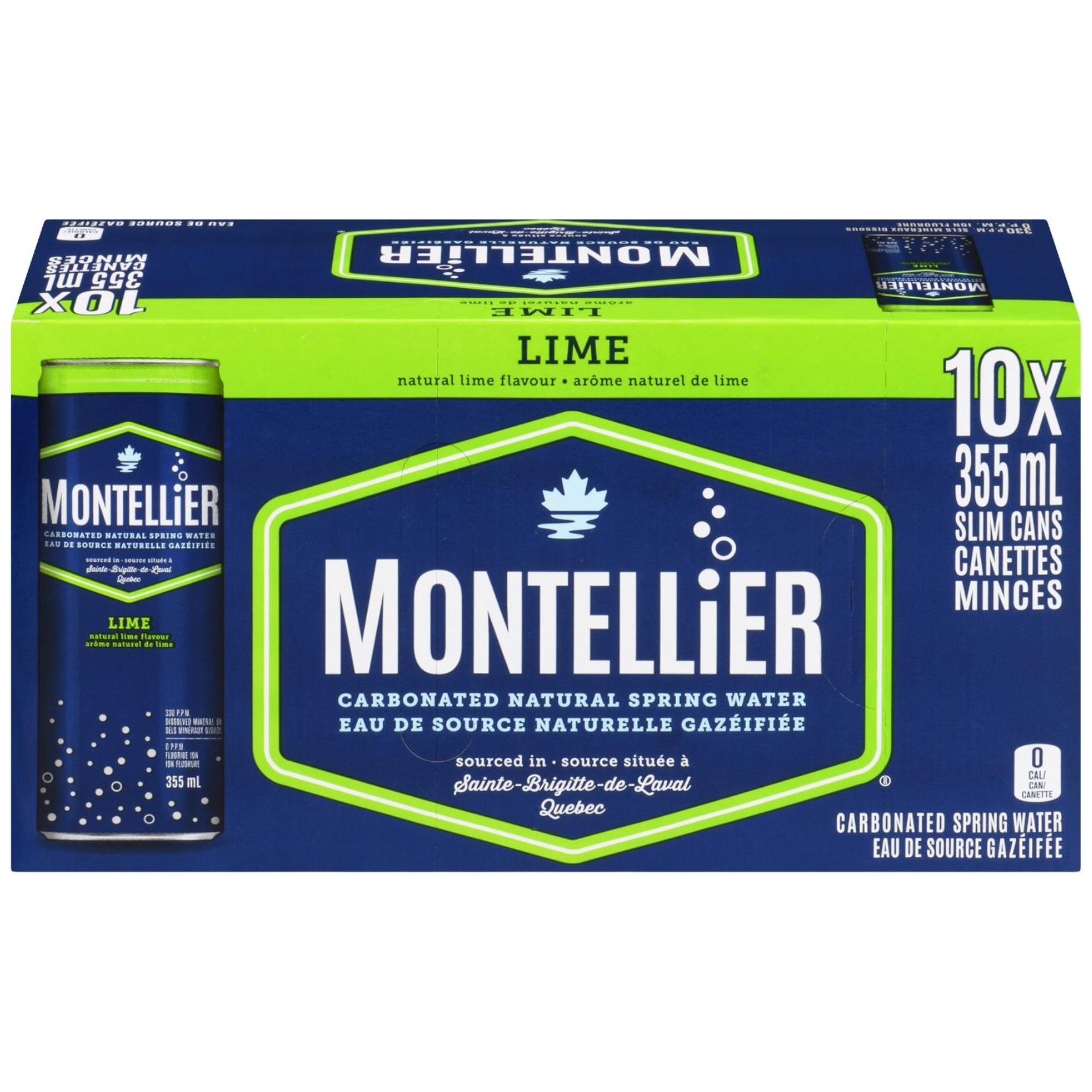 Montellier Carbonated Natural Mineral Water With Lime 355ml x 10