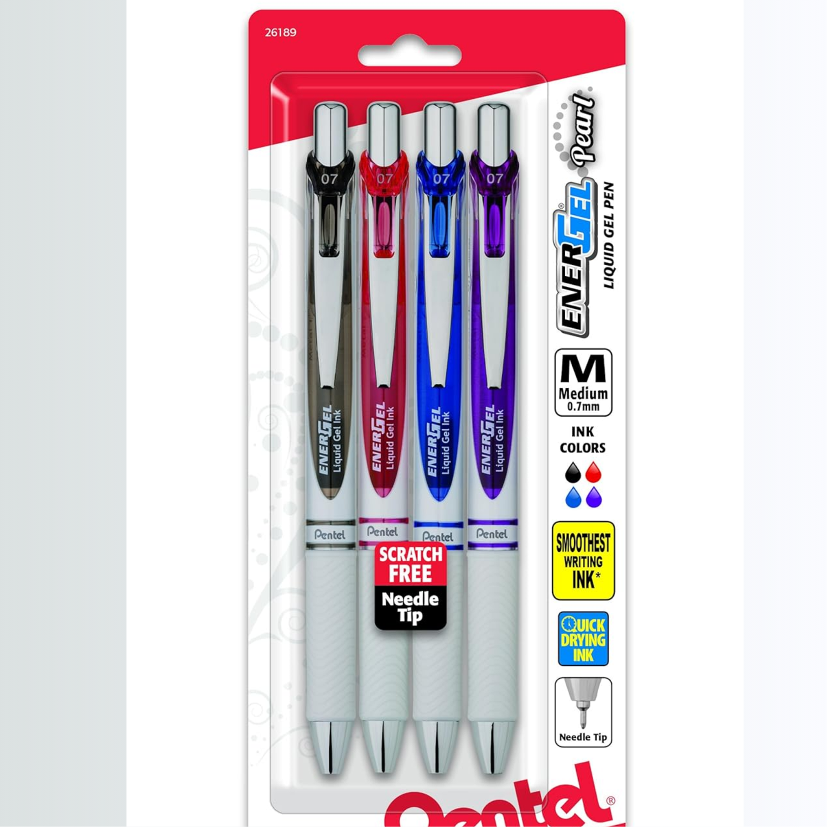 Pentel EnerGel Assorted Liquid Gel Pens 0.7mm x 4