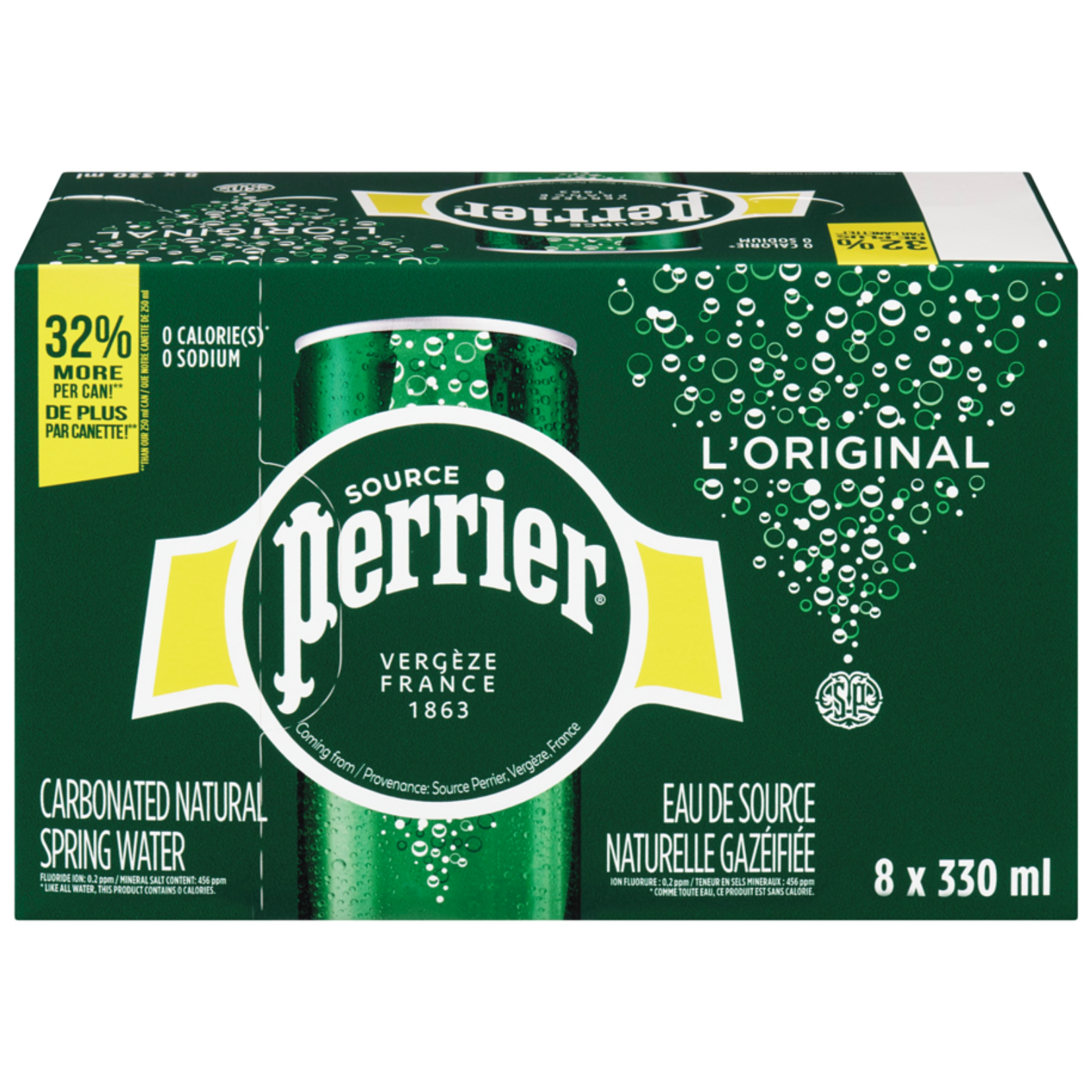Perrier Carbonated Spring Water 330ml x 8