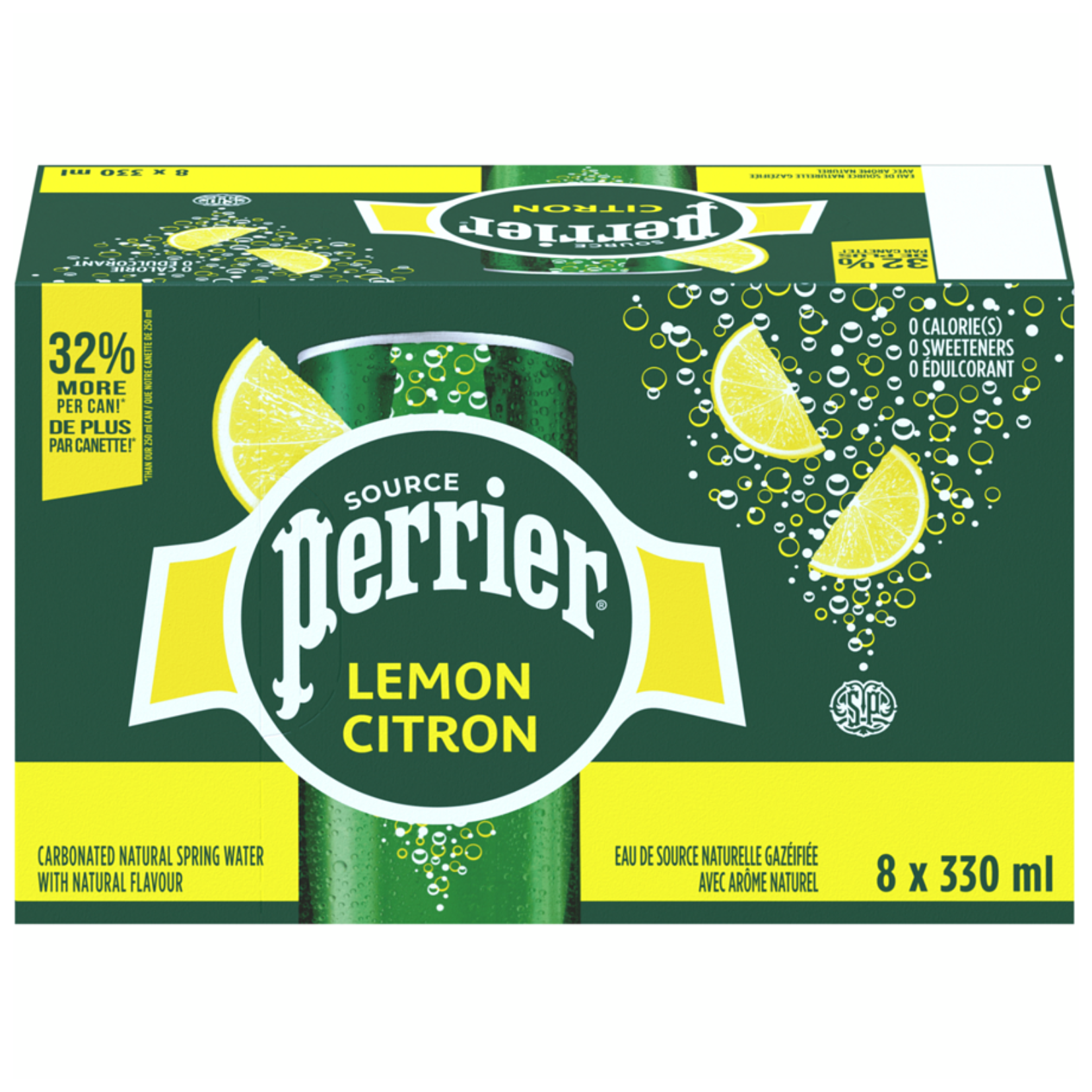 Perrier Lemon Carbonated Spring Water 330ml x 8