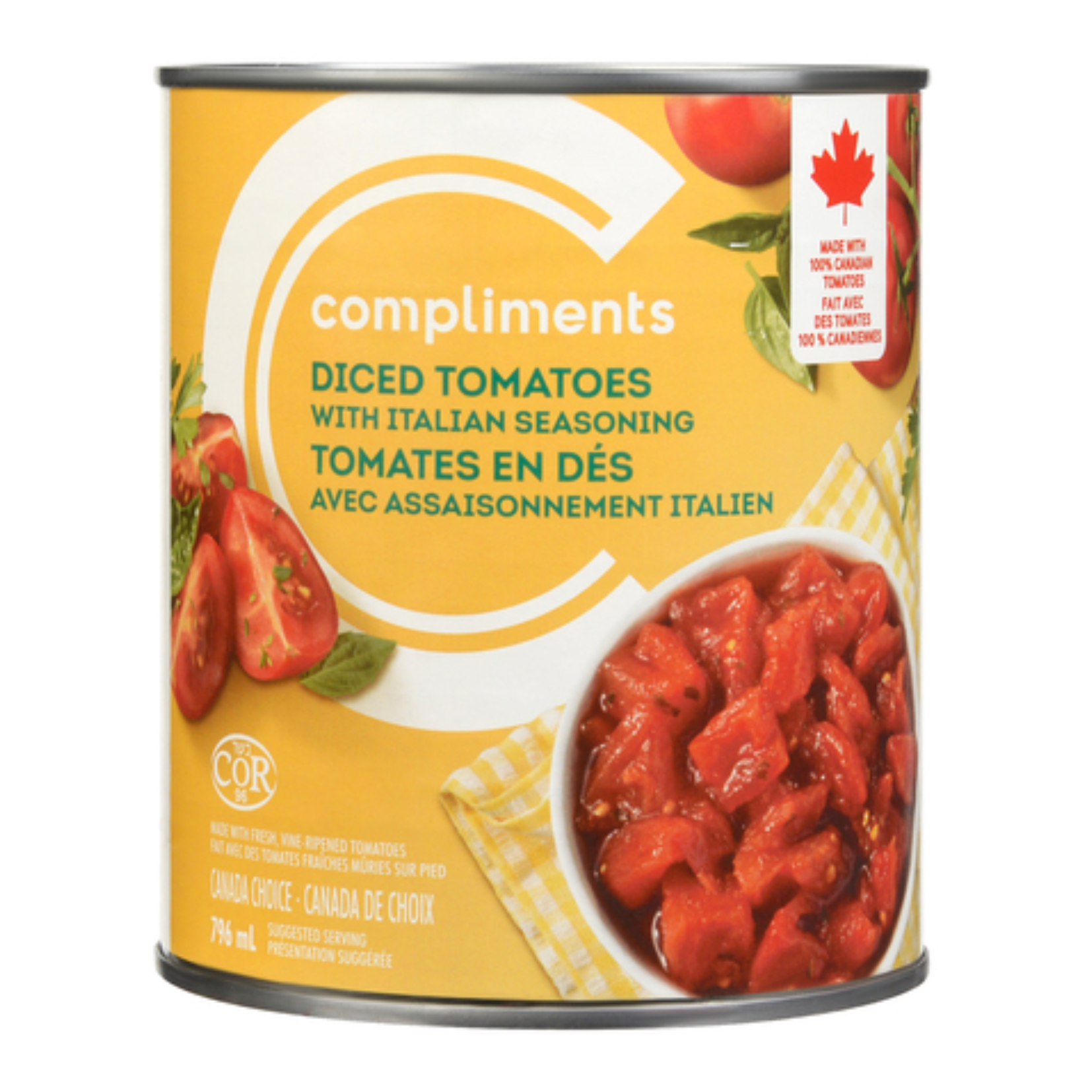 Compliments Diced Tomatoes With Italian Seasoning 796ml