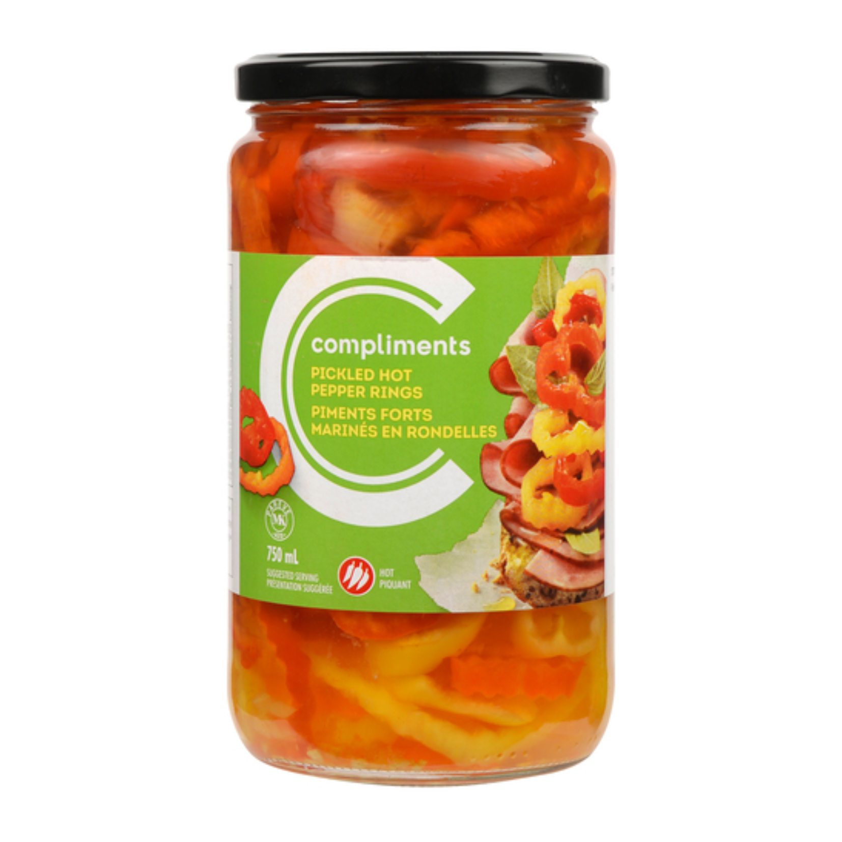 Compliments Hot Pepper Rings 750ml