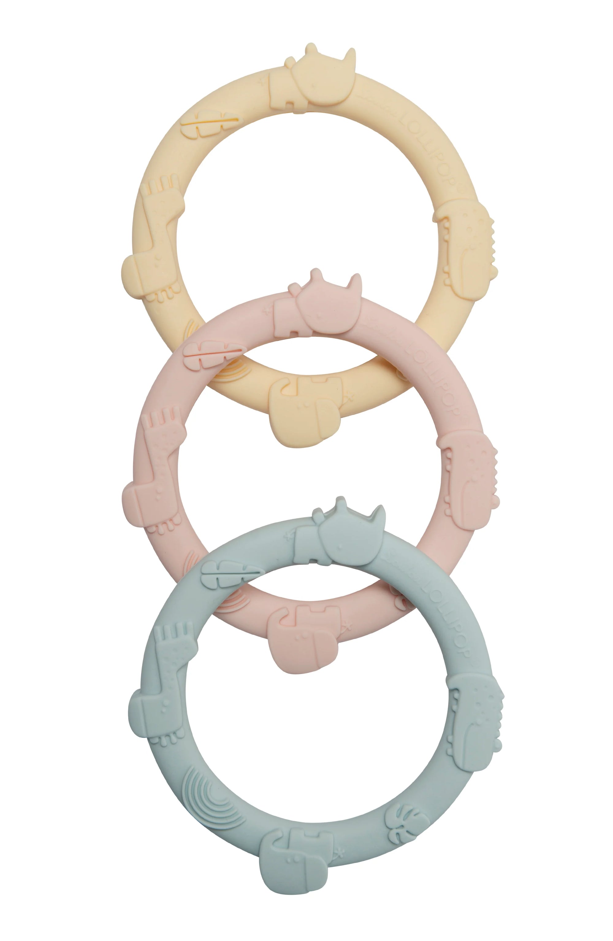 LouLou Lollipop Pastel Teething Ring Set