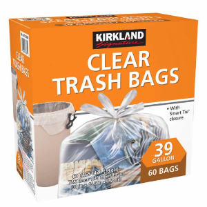 Kirkland 31" x 45.5" Clear Trash Bags 60ct