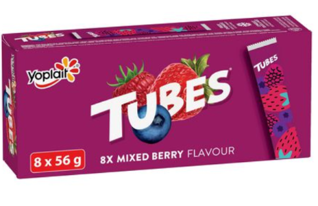 Yoplait Mixed Berry Yogurt Tubes 56g x 8