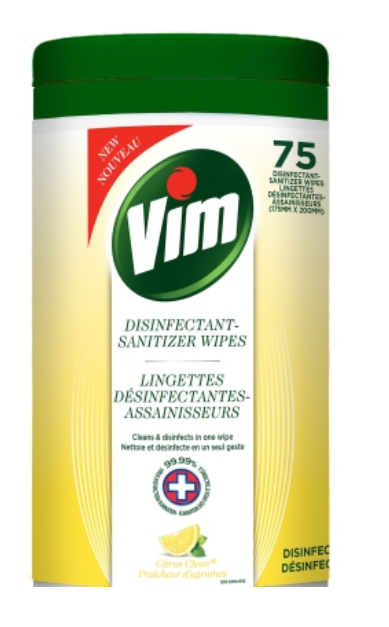 Vim Disinfectant Sanitizer Wipes 75ct