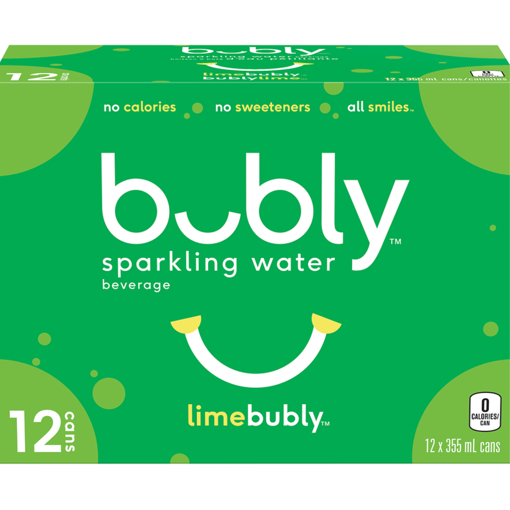 Bubly Lime Sparkling Water 355ml x 12