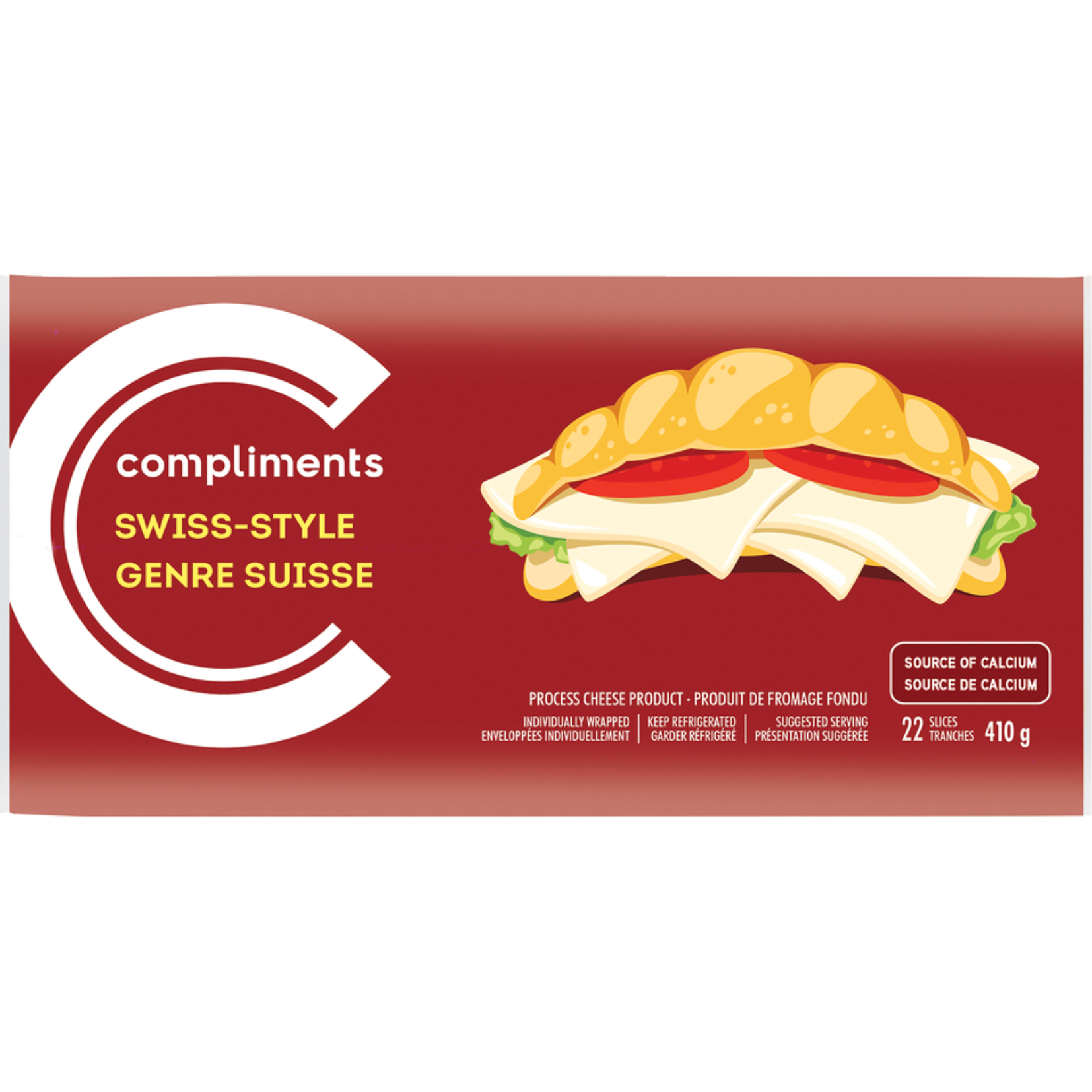 Compliments Swiss Style Cheese Slices 410g