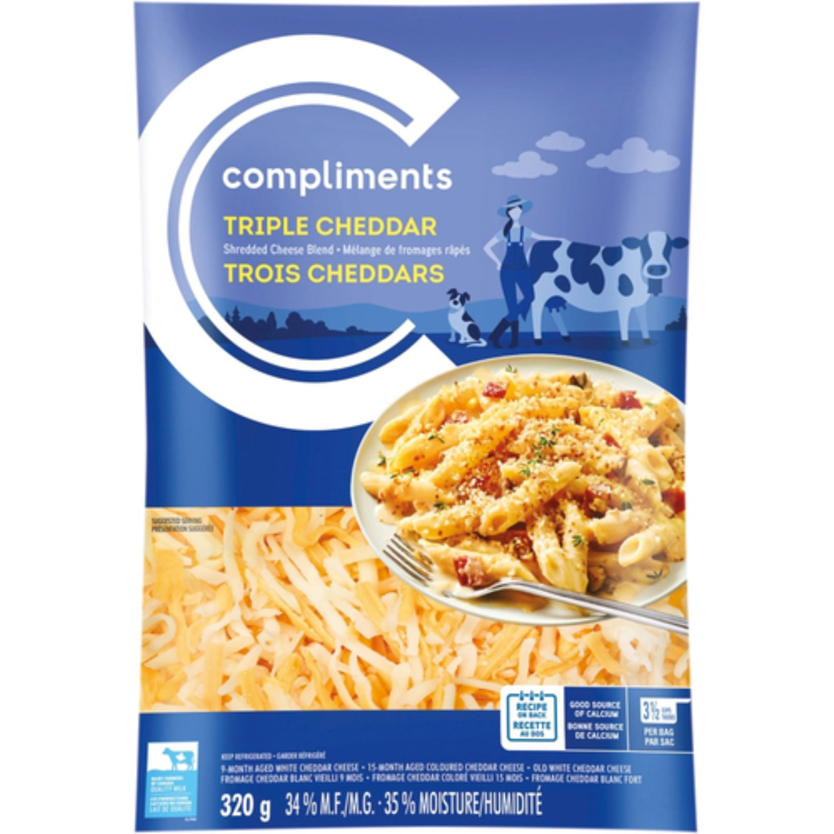 Compliments Triple Cheddar Shredded Cheese 320g