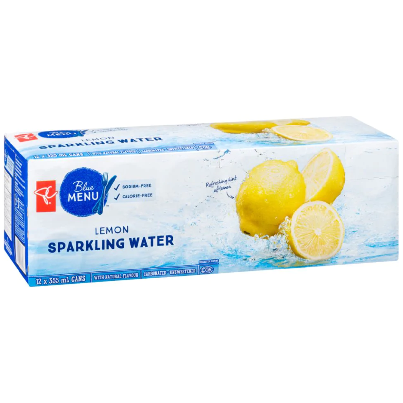 Blue Menu Lemon Sparkling Water 355ml x 12