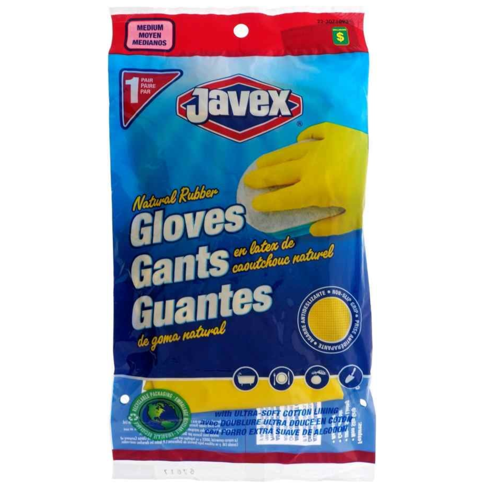 Javex Natural Rubber Gloves Medium