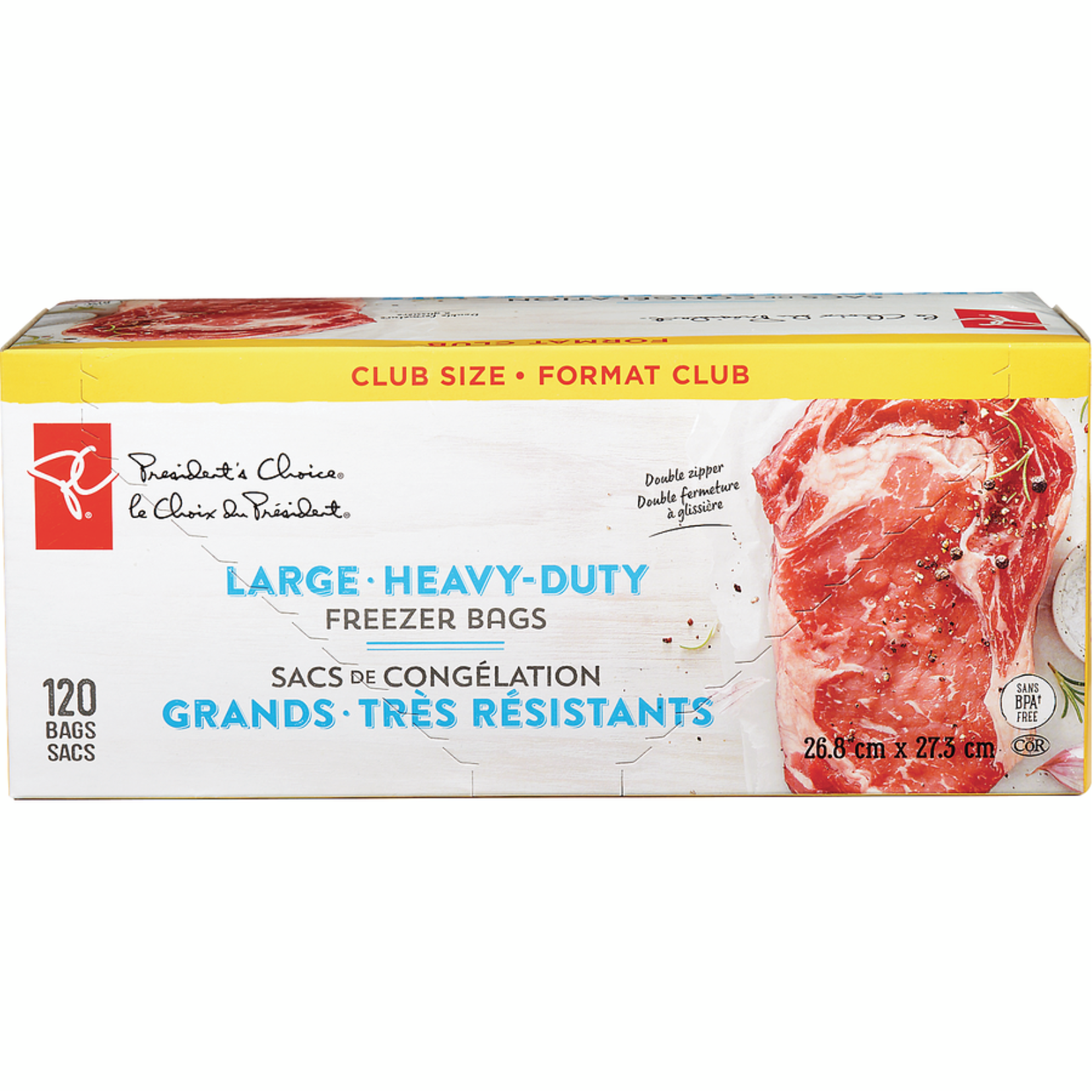 President's Choice Large Heavy Duty Freezer Bags 120ct