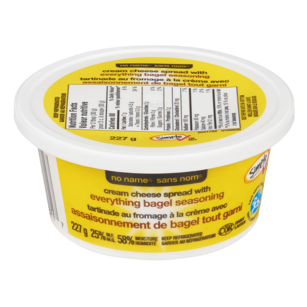 No Name Everything Bagel Spreadable Cream Cheese 227g