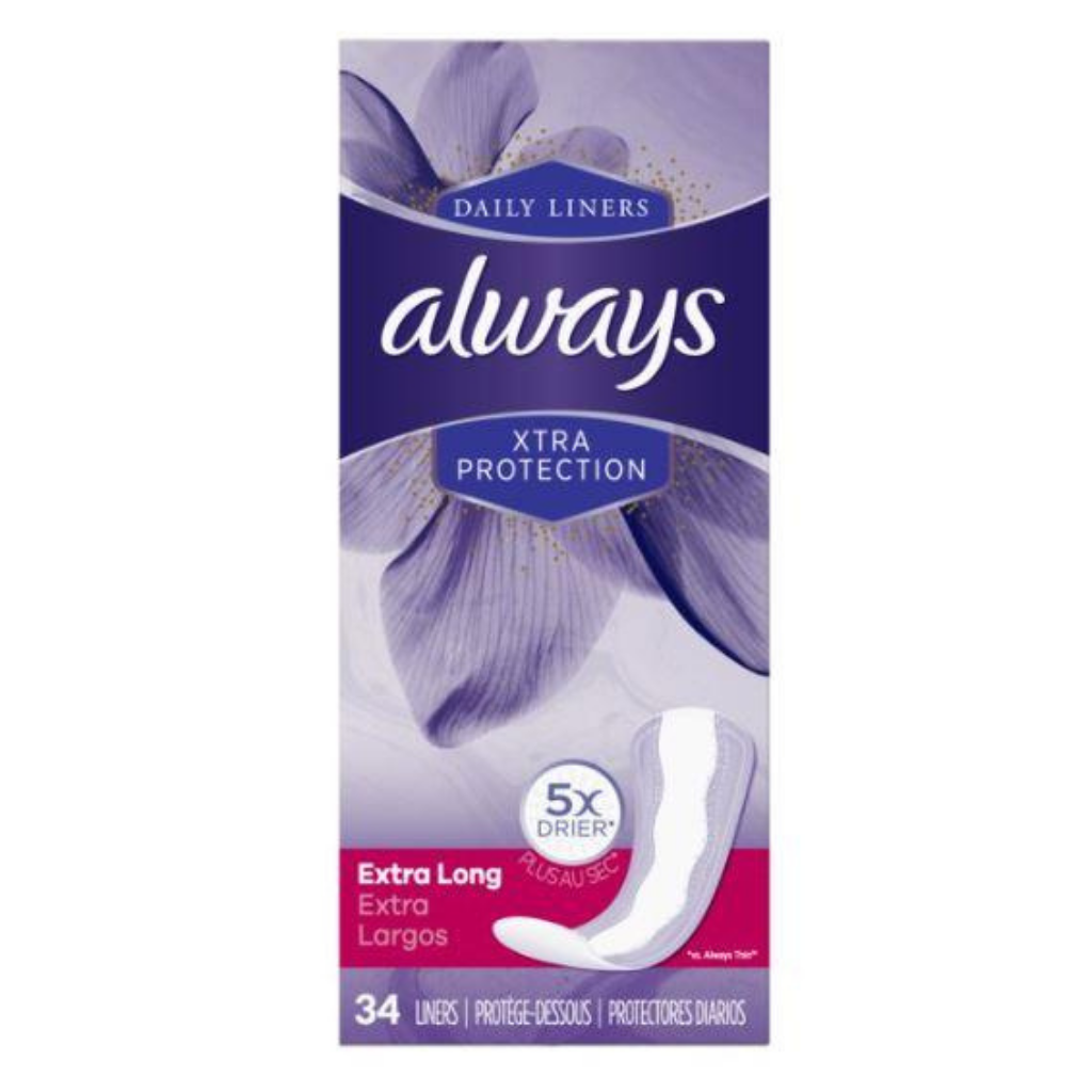 Always Extra Long Xtra Protection Liners 34ct