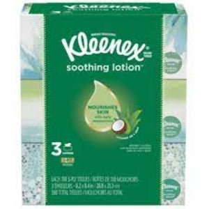 Kleenex Soothing Lotion 3-Ply Facial Tissues 110ct x 3