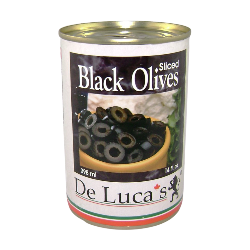 Deluca's Pitted Sliced Black Olives 398ml